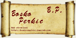 Boško Perkić vizit kartica